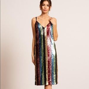 Lucy Paris Multicolor Sequin Midi Dress